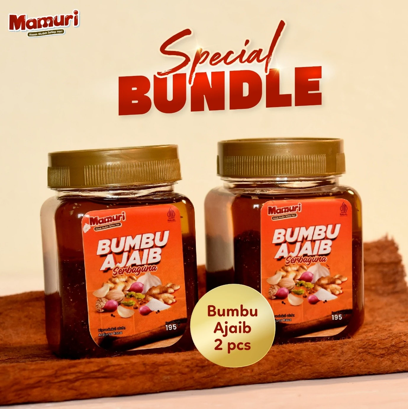 Paket Bundle 2 Mamuri - Bumbu Masak Ajaib Bumbu Dapur Lengkap Serbaguna Masak Instan 195gr Halal